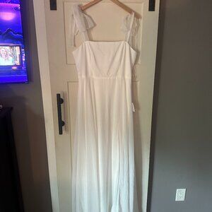 Lulus Radiant Romance White Tie-Strap Maxi Dress - XL, NWT